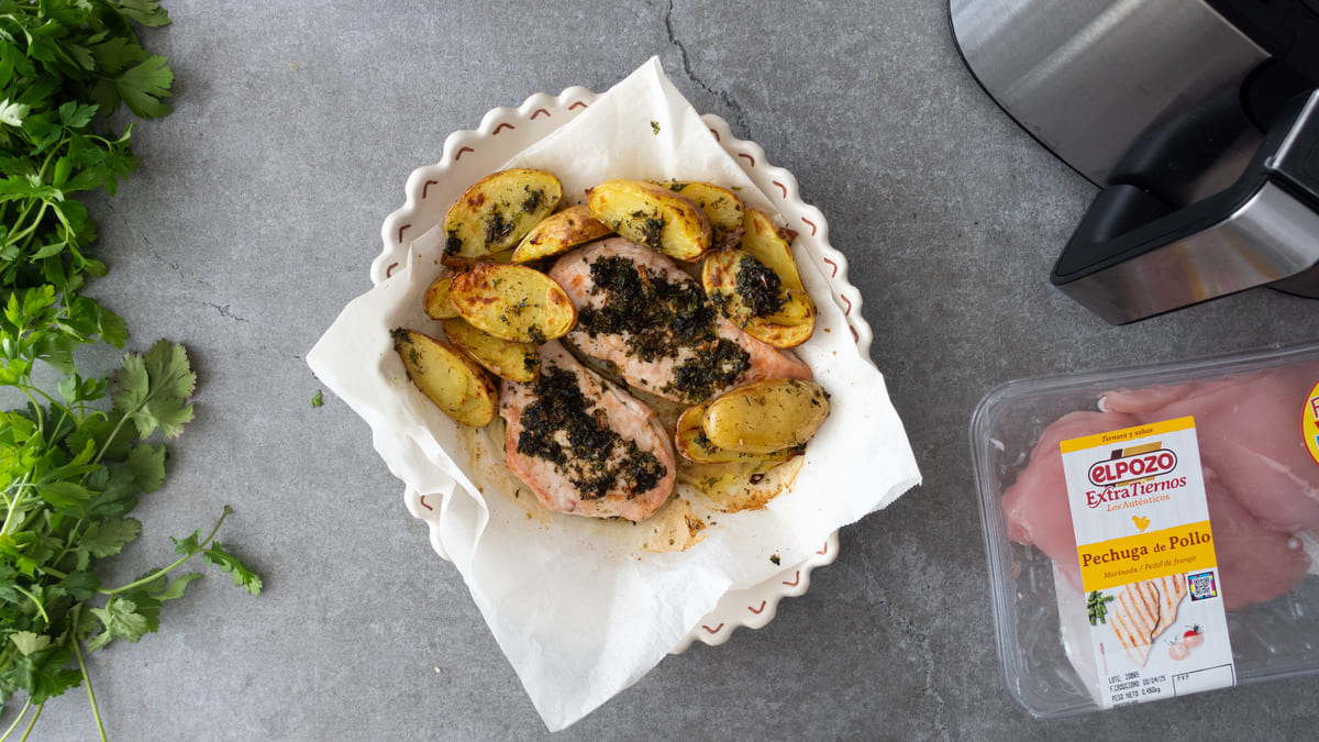 Pollo al chimichurri con dorado perfecto en airfryer