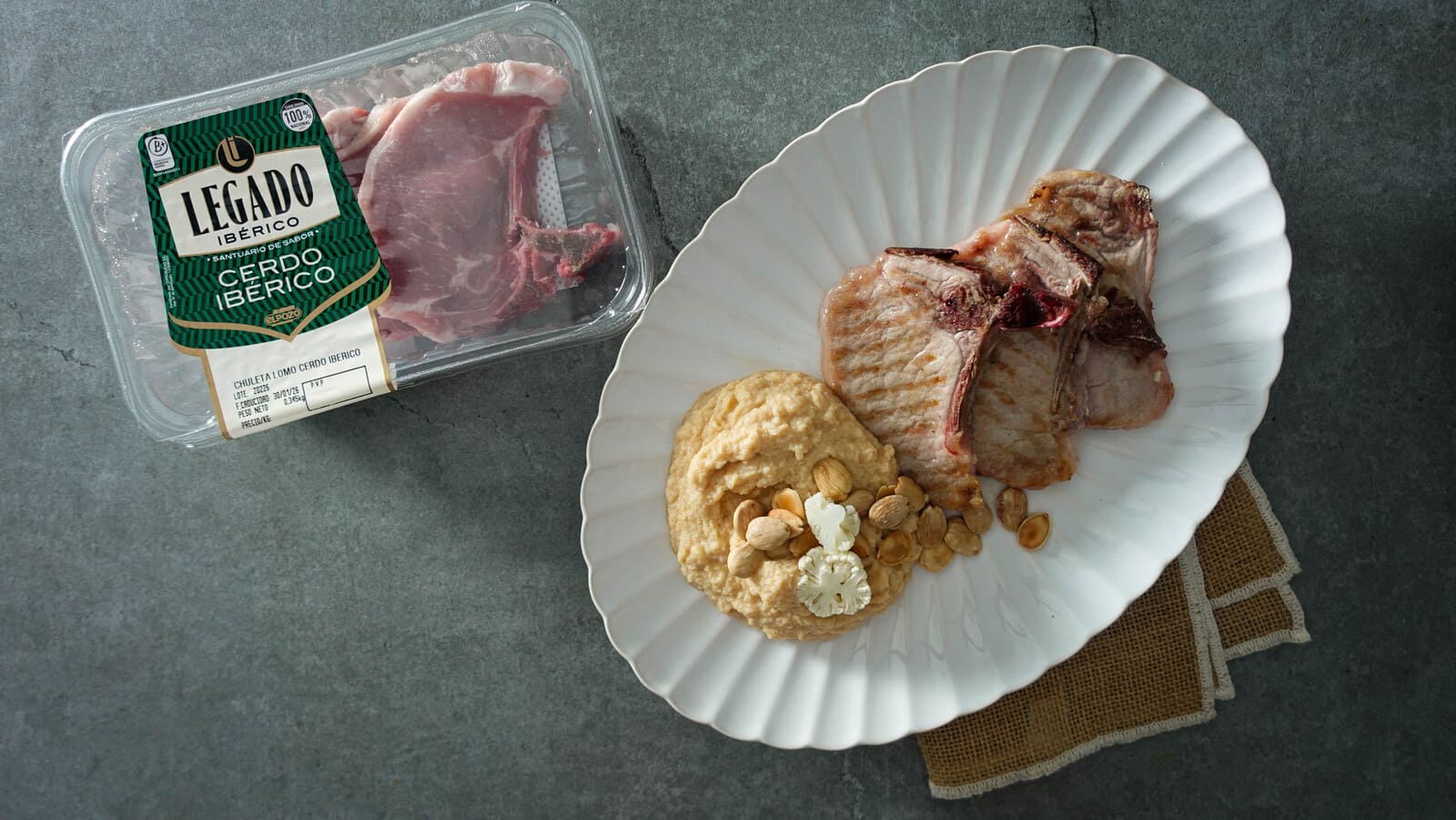 Chuletas de lomo ibérico con puré rústico de coliflor | Receta de temporada - ElPozo Cocina