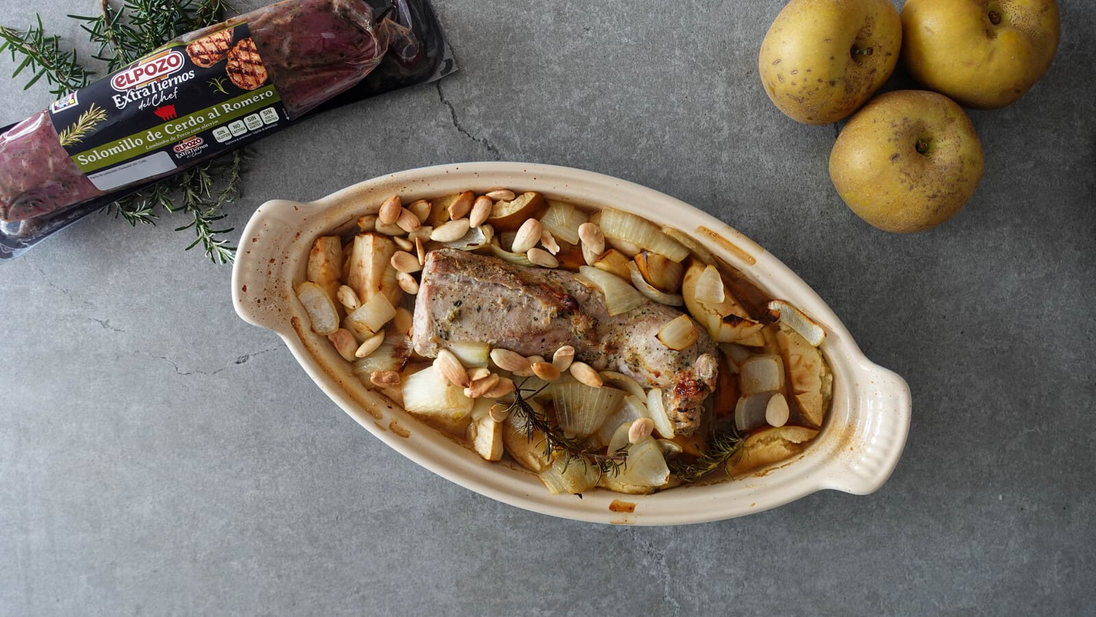 Solomillo extra tierno al romero con manzanas asadas - ElPozo Cocina