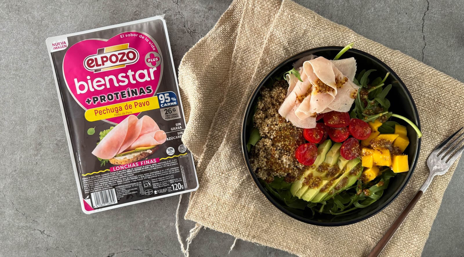 Bowl alto en proteínas con quinoa, aguacate y pavo ElPozo BienStar - ElPozo Cocina
