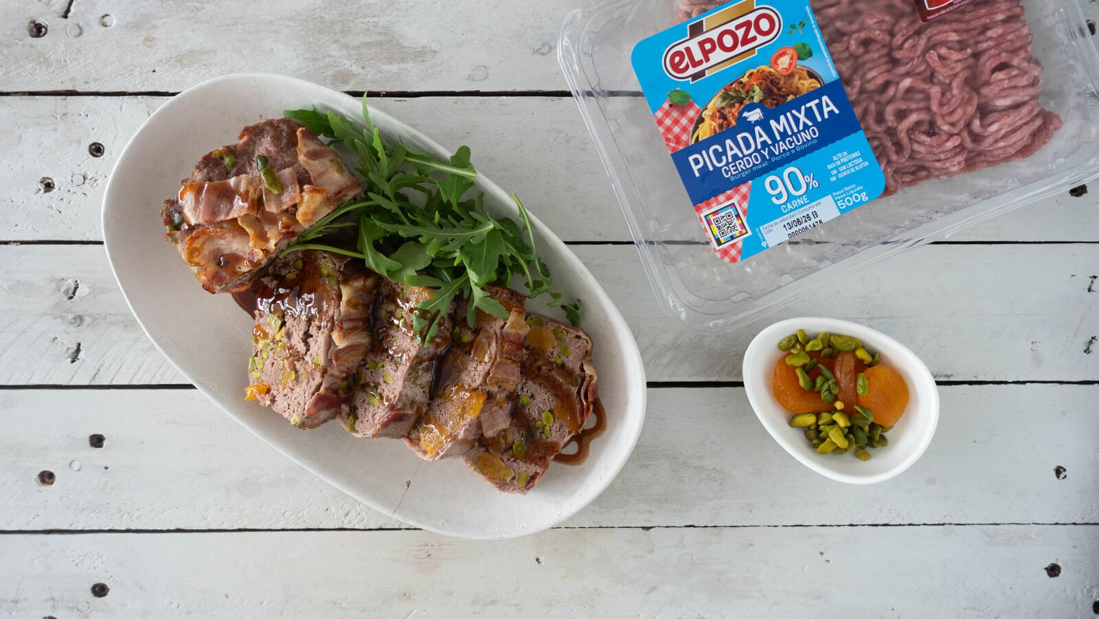 Terrina campestre de carne picada mixta ElPozo con pistachos, orejones y Oporto - ElPozo Cocina